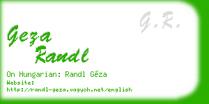 geza randl business card